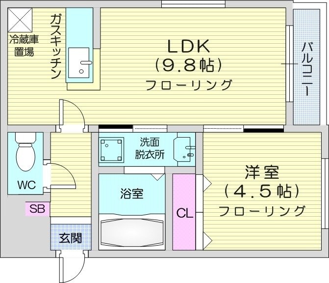 北２４条駅 徒歩7分 4階の物件間取画像