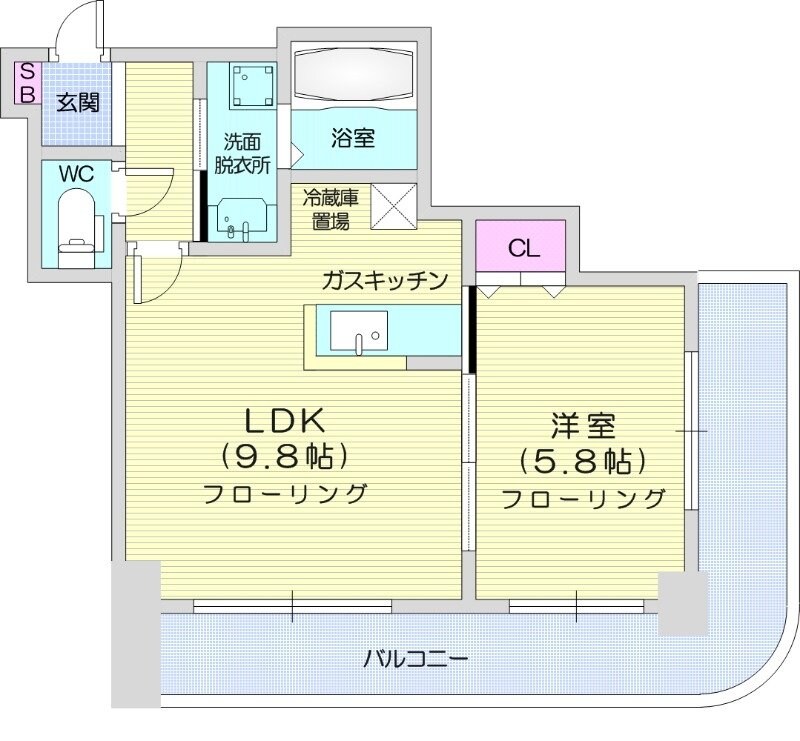 西１８丁目駅 徒歩2分 8階の物件間取画像