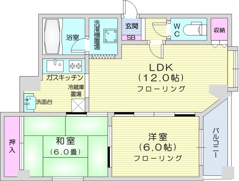 北１８条駅 徒歩3分 2階の物件間取画像