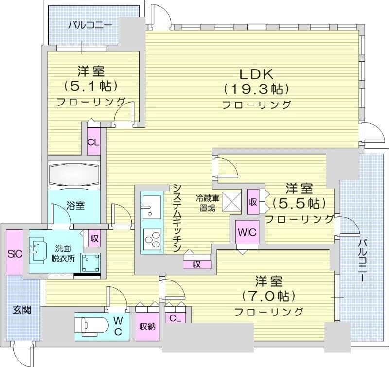 札幌駅 徒歩2分 8階の物件間取画像