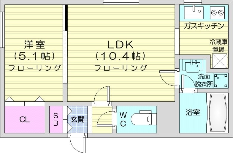 新道東駅 徒歩5分 4階の物件間取画像