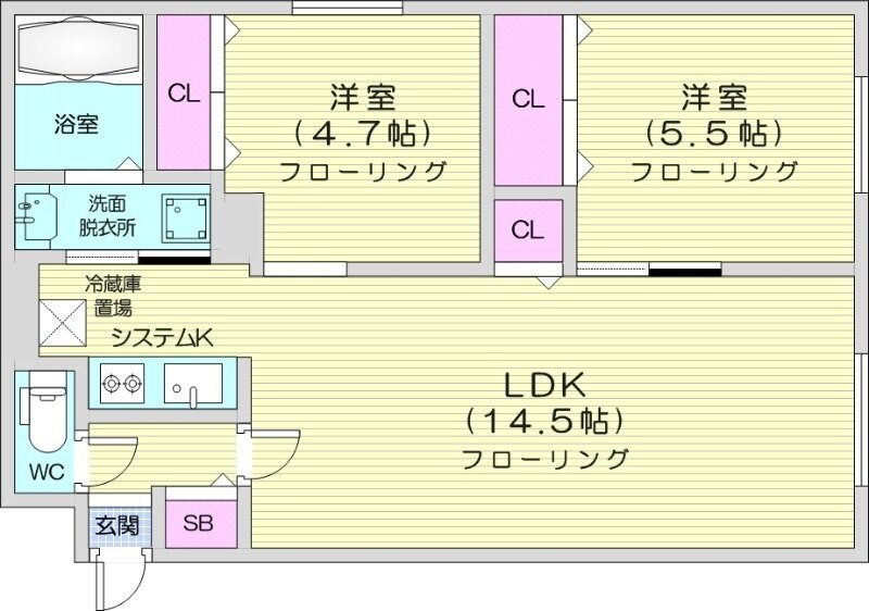 南平岸駅 徒歩8分 2階の物件間取画像