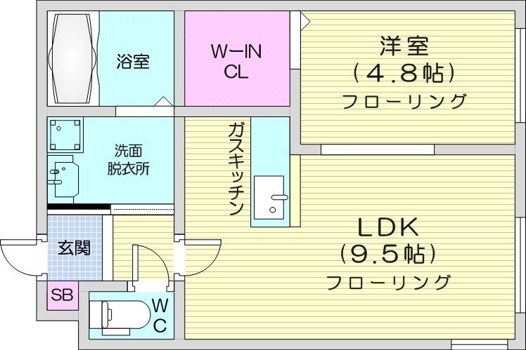 南郷１８丁目駅 徒歩10分 1階の物件間取画像