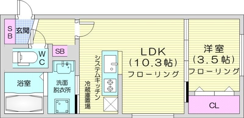 宮の沢駅 徒歩64分 3階の物件間取画像