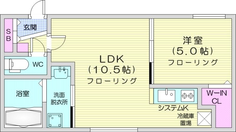 南郷１３丁目駅 徒歩4分 2階の物件間取画像