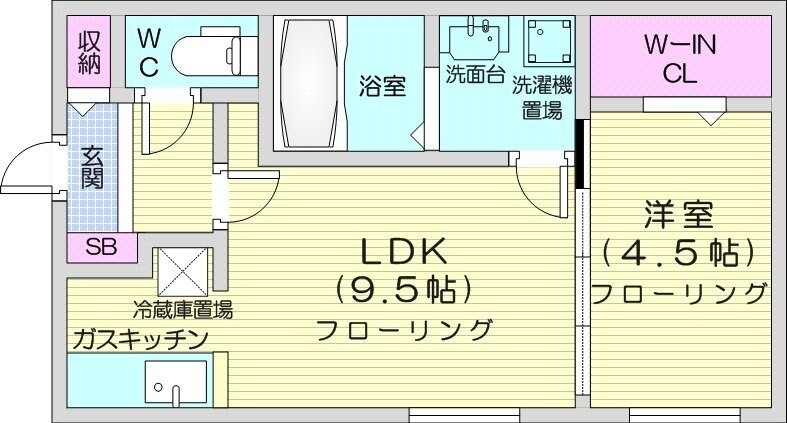 北２４条駅 徒歩9分 1階の物件間取画像