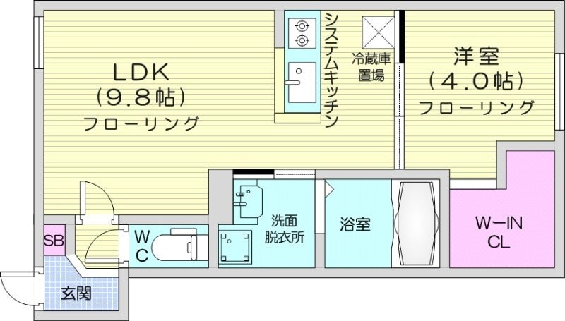 南郷１３丁目駅 徒歩5分 3階の物件間取画像