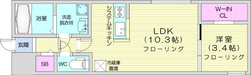 南郷１３丁目駅 徒歩5分 4階の物件間取画像