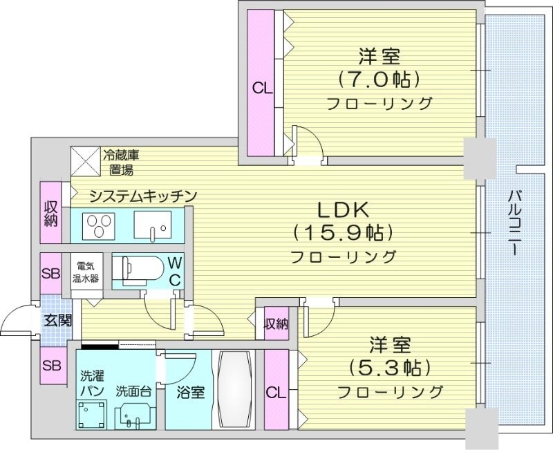 札幌駅 徒歩2分 8階の物件間取画像