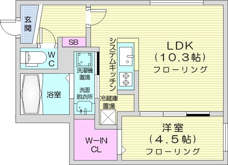 月寒中央駅 徒歩3分 2階の物件間取画像