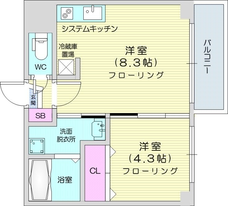 北１８条駅 徒歩2分 2階の物件間取画像