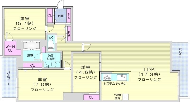 円山公園駅 徒歩4分 7階の物件間取画像