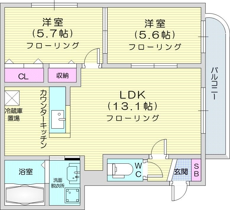 Iclaire元町の物件間取画像