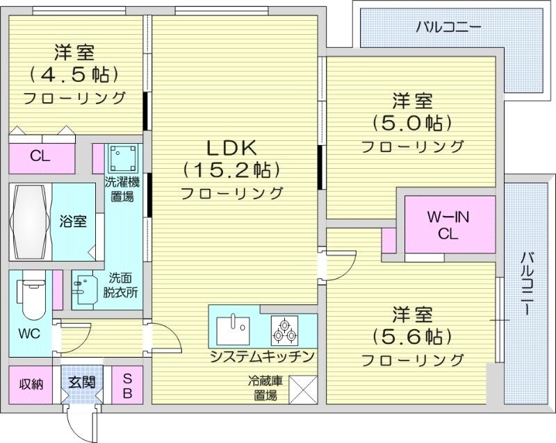 西２８丁目駅 徒歩6分 3階の物件間取画像