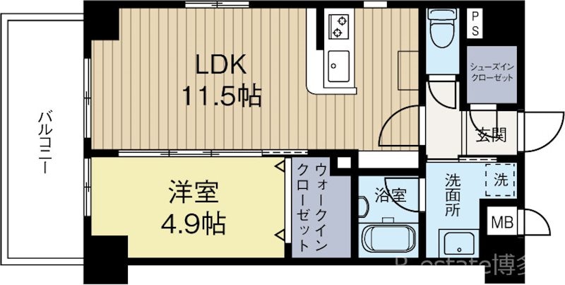 博多駅 徒歩15分 3階の物件間取画像