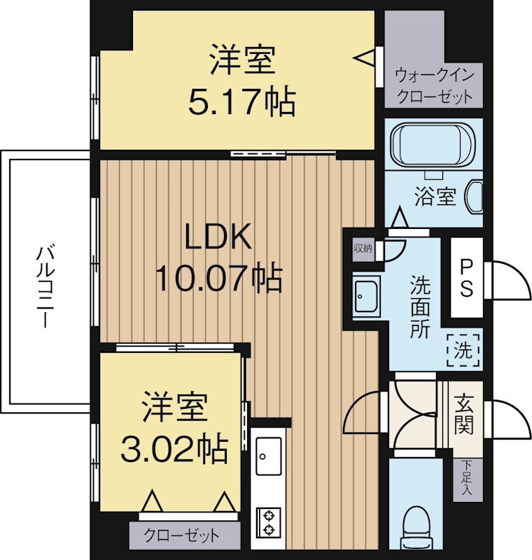 天神駅 徒歩6分 11階の物件間取画像