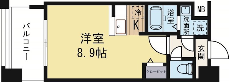 呉服町駅 徒歩7分 8階の物件間取画像