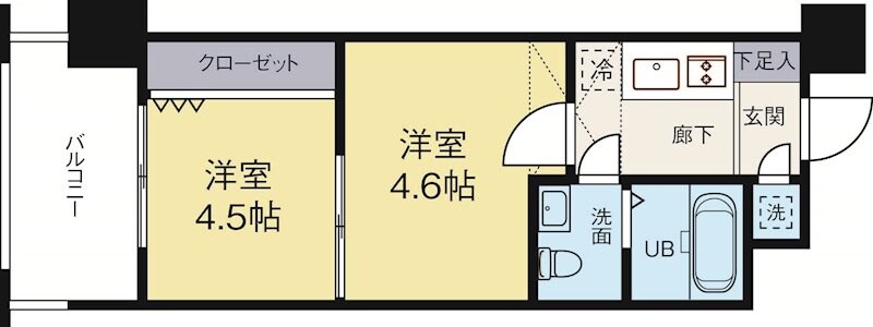 博多駅 徒歩12分 2階の物件間取画像