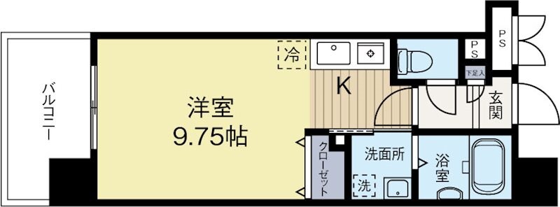 中洲川端駅 徒歩12分 6階の物件間取画像