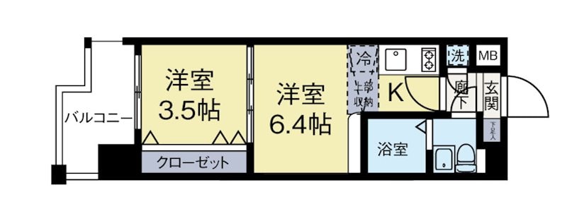 博多駅 徒歩10分 8階の物件間取画像