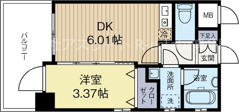 渡辺通駅 徒歩11分 5階の物件間取画像