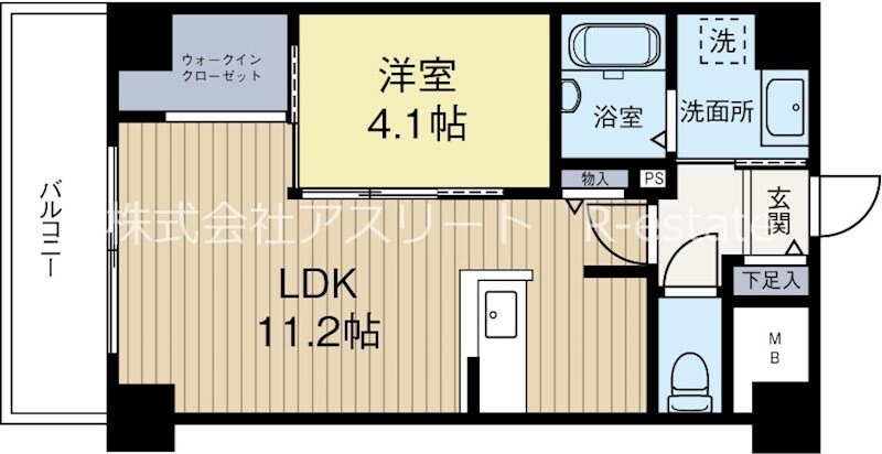 天神駅 徒歩7分 14階の物件間取画像