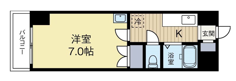 渡辺通駅 徒歩7分 12階の物件間取画像