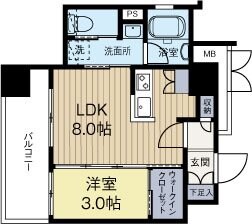 博多駅 徒歩9分 13階の物件間取画像