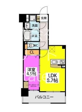 箱崎駅 徒歩2分 4階の物件間取画像