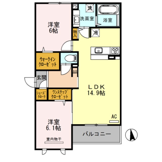 Ｂｕｒｓ　ｗｏｏｄ　Ａ棟の物件間取画像