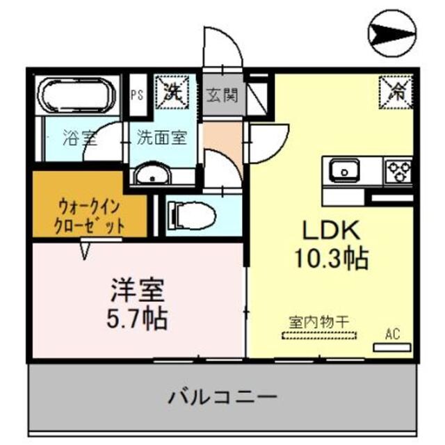 フロレゾン北花山　Aの物件間取画像