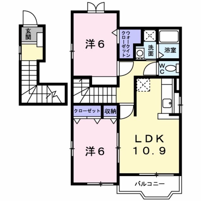 シャン・ド・フルールかも川の物件間取画像