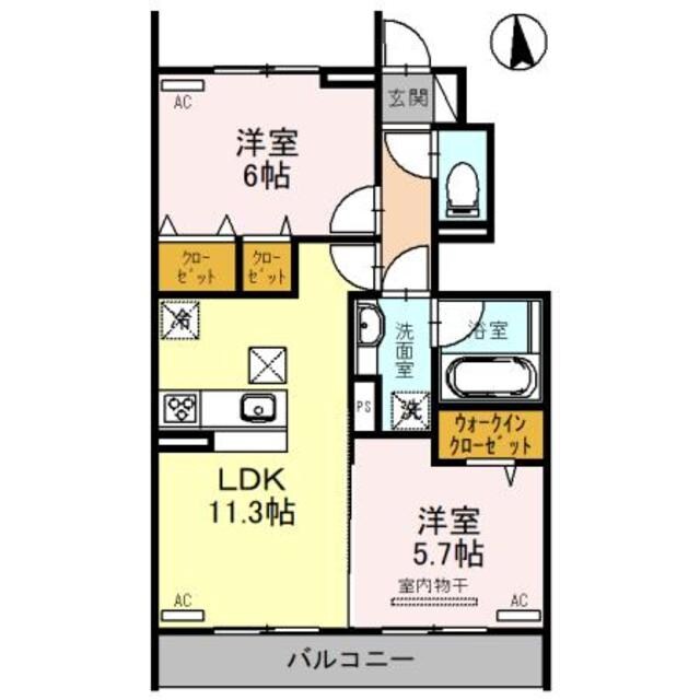 アモーレ岩倉の物件間取画像