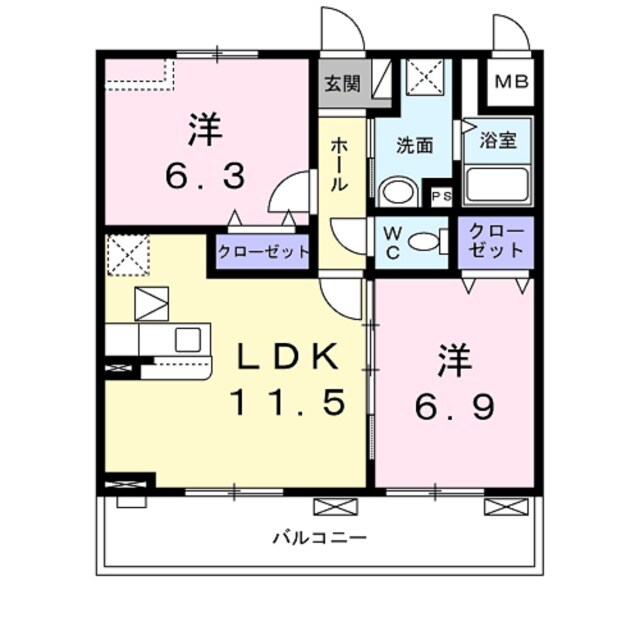 エスポワールⅣの物件間取画像