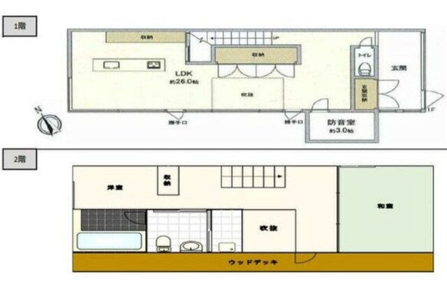 山科区日ノ岡夷谷町戸建の物件間取画像