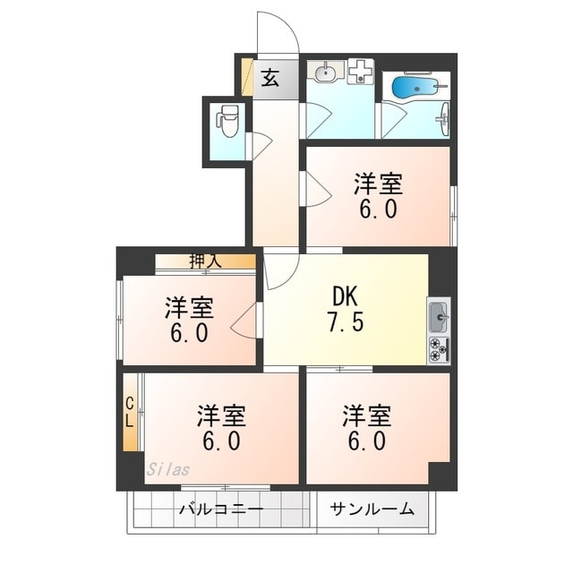 Uresidence京都三条の物件間取画像