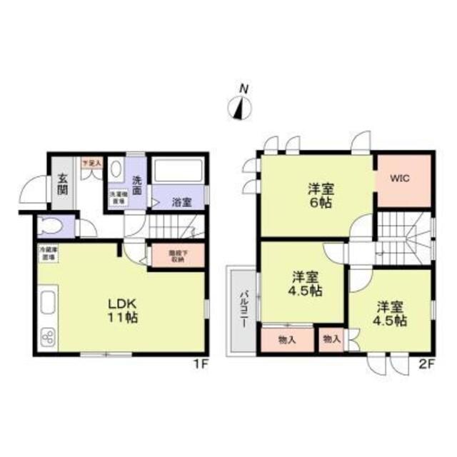 中京区西ノ京島ノ内戸建の物件間取画像