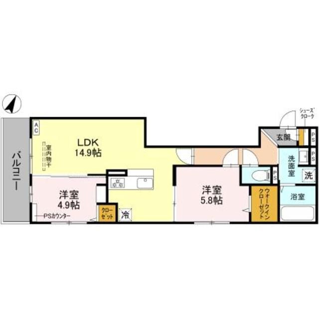リベルテ四条梅津の物件間取画像