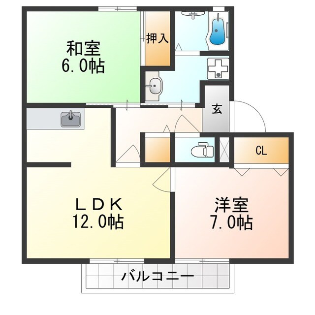 ヴィラ大覚苑の物件間取画像