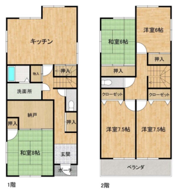 西白梅町貸家の物件間取画像