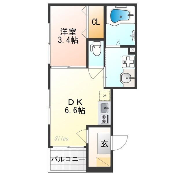 ハーモニーテラス花園伊町の物件間取画像