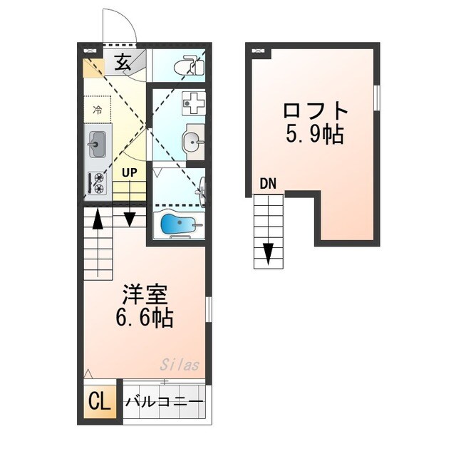 ハーモニーテラス椥辻中在家町の物件間取画像
