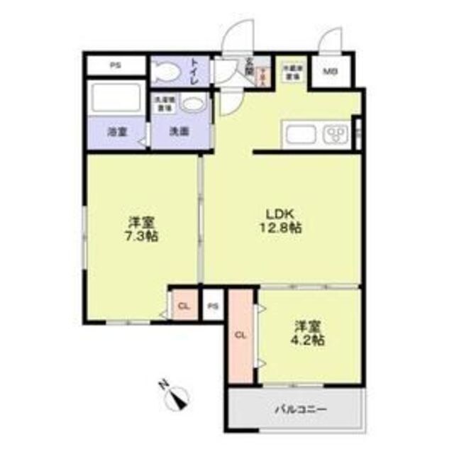 フラッツ六地蔵の物件間取画像