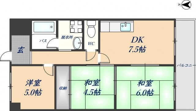 松岡マンションの物件間取画像