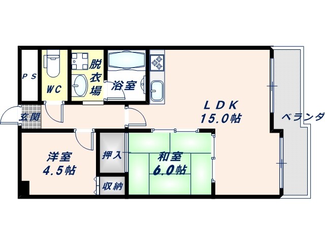 高井田中央駅 徒歩10分 4階の物件間取画像