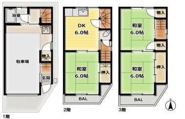 六万寺町3丁目　貸家の物件間取画像