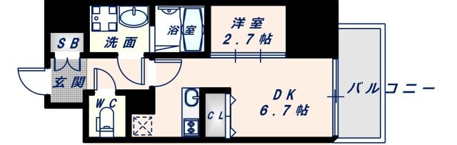 新深江駅 徒歩6分 10階の物件間取画像
