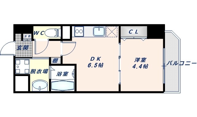 河内小阪駅 徒歩6分 4階の物件間取画像