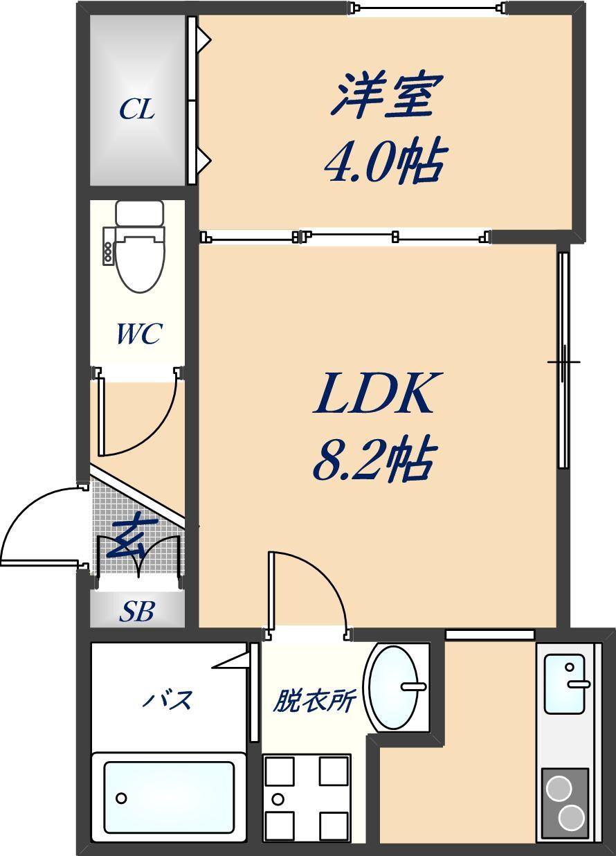 河内花園駅 徒歩6分 1階の物件間取画像