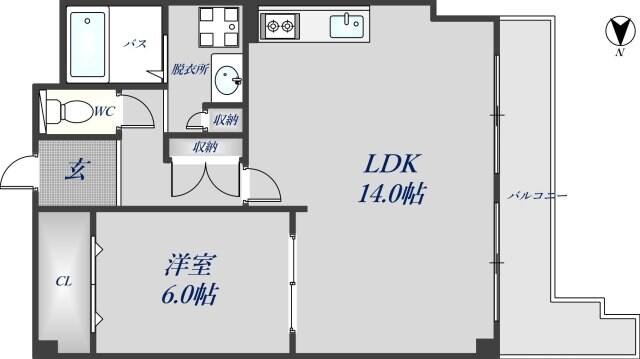 シャトレ高安の物件間取画像